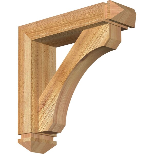 Ekena Millwork Legacy Arts and Crafts Rough Sawn Bracket w/ Offset Brace, Western Red Cedar, 4"W x 14"D x 14"H BKT0402X14X14LEC03RWR - main
